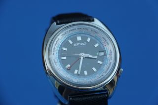 Vintage Seiko World Time Gmt 6117 - 6400 Automatic Wrist Watch Japan August 