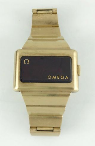 Rare Omega 14k Goldfilled Tc2 Digital Led Watch,  Not,