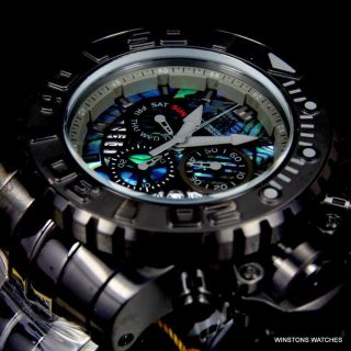 Invicta Sea Hunter Gen Ii 70mm Abalone Swiss Mvt Black Steel Watch Chrono