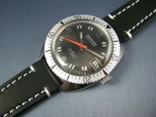 Vintage Waltham Stainless Steel Automatic Divers Mens Date Watch 17j 1970