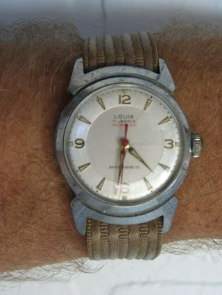 Vintage Swiss Louis 17 Jewel Incabloc Anti Magnetic Wristwatch