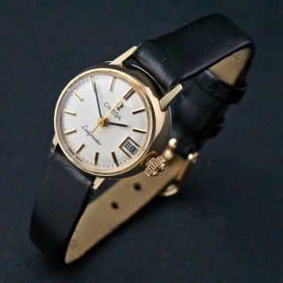Omega Ladymatic 10k Yellow Gold Filled & Stainless Steel Ladies Wristwatch Nr