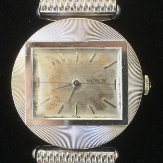 Luxury Vintage 1960s 14k Solid White Gold Men’s Wrist Watch By Jaeger - Lecoultre