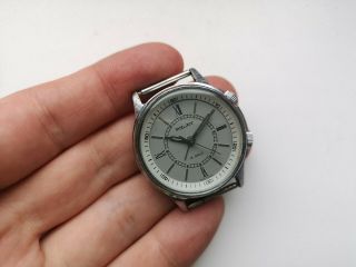 Vintage Rare Collectible Ussr Watch Poljot Signal Alarm Buzzing Gray Serviced