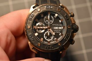 Stuhrling Prestige Chronograph Automatic Watch Valjoux 7750 Swiss