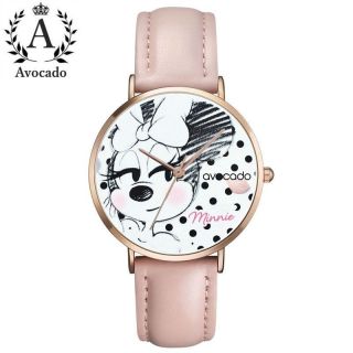 Minnie Mouse Watches Leather Watch Quartz For Women Ladies