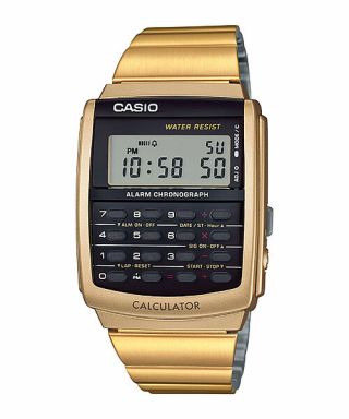 Vintage Casio Ca - 506g - 9a Ca - 506 Unisex Calculator Watch Gold