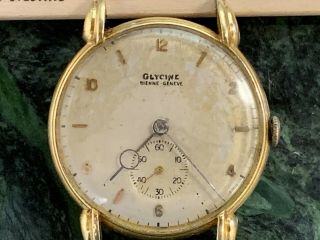 Vintage Men ' s 18K Gold Glycine Bienne - Geneve Watch Body (Non - Running) 8