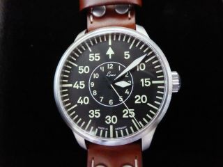 Laco 1925 Aachen Pilot Basic 42 Mm Case Automatic Watch W Brown Leather Strap