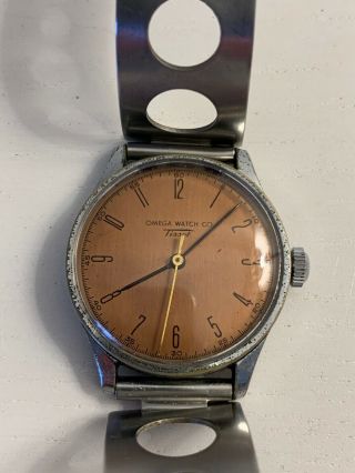 Omega Watch Co Tissot Vintage Crossover Extremely Rare 1944 Brown Face Mechanic