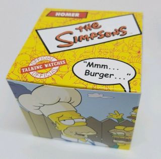 Home Simpson Talking Watch - 2002 Burger King " Mmm.  Burger.  " In The Box