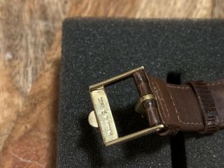 Omega Vintage 14K Gold Filled Mens Watch on lizard strap 100 AUTHENTIC 6