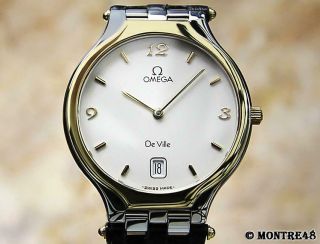 Omega Deville Swiss Mens 18k Gold And Stainless Steel 32mm Dress Watch S144