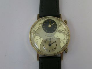 Vintage Wakmann Breitling Dual Time World Watch 1960 