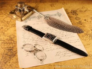 Longines Vintage Men ' s Wrist Watch Art Deco Men Black Silver Mens Wristwatches 2