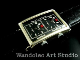 Longines Vintage Men ' s Wrist Watch Art Deco Men Black Silver Mens Wristwatches 9