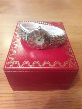 CARTIER Stainless Steel and 18k Yellow Gold Must De Cartier 21 Bracelet Watch. 2