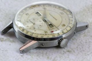 Vintage Movado Triple - Date Calendar Wristwatch 33mm Steel NR FOR REPAIR 7