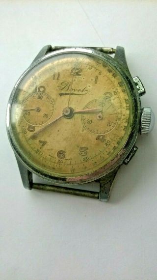 Rare Vintage Bovet Chronograph Wristwatch Military Style