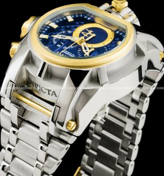 Invicta Reserve Zeus Magnum Swiss Chronograph Gold Silver Blue Dial Watch 20111 2