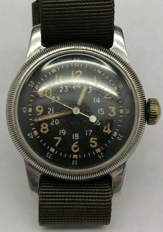U.  S.  Military Issue Waltham Type A - 17 Wrist Watch Cal.  6/0 D