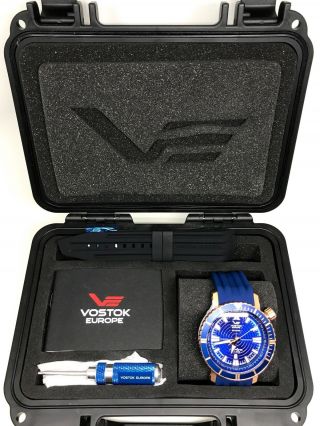 Vostok Europe Mriya Mens Stainless Rose Gold Watch With 2 Interchangeable Bands