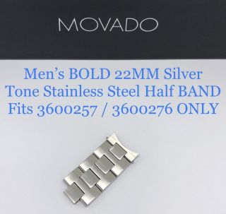 Movado Bold 22mm Quarter Band Silver Tone Ss Mens Watch Part 3600257 3600276