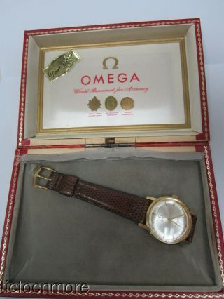 Vintage 14k Gold Filled Omega Automatic Seamaster Deville Date Watch Mens & Box