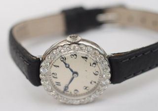 Ladies Swiss Diamond And Platinum Cocktail Watch C1930s With Vintage Box