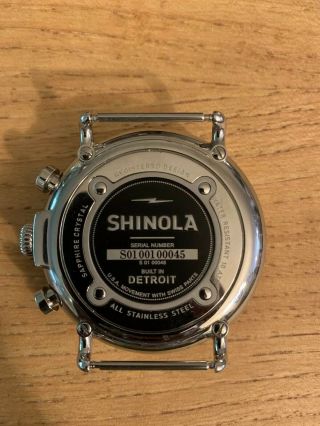 Shinola The Runwell Chrono Black Dial NATO Leather Strap Men ' s Watch 47mm 2
