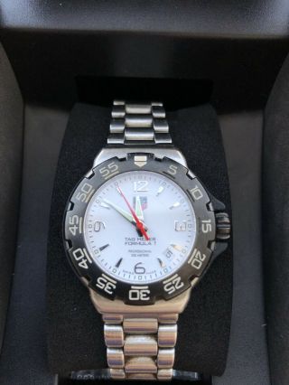 Tag Heuer Formula 1 Men’s Midsize Watch.  White With Stainless.  Wac1211.  Ba0851