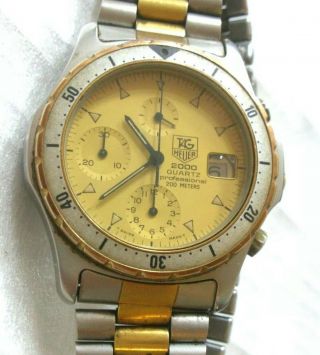 Tag Heuer 2000,  Chronograph,  Professional 200m 18k Plated Gold