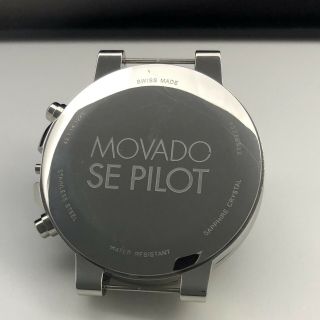 PARTS / REPAIR Movado SE PILOT $1695 Men ' s 42MM Black Chronograph Watch 0606759 8