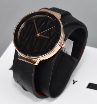 Dkny Ny2729 Astoria Rose Gold Black Leather Strap Womens Watch A16