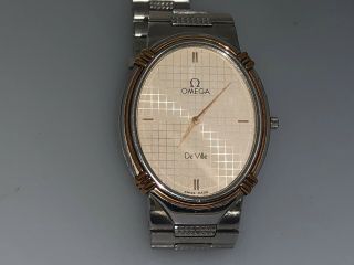Omega De Ville Vintage Mens Ss Steel And 18k Gold Watch
