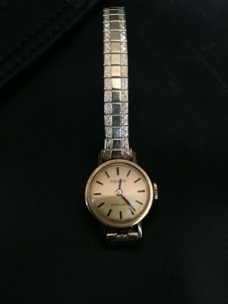 Rare Vintage Tissot 18k Solid Yellow Gold Case 17 Jewel Wrist Watch