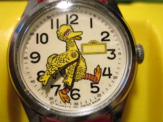 NOS Big Bird from Sesame Street Character Wind up Watch by Bradley Swiss Mvmt 2