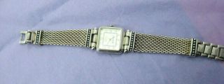 Rare Ecclissi 31220 Sterling Silver Square Face Woven Band Women’s Watch 925
