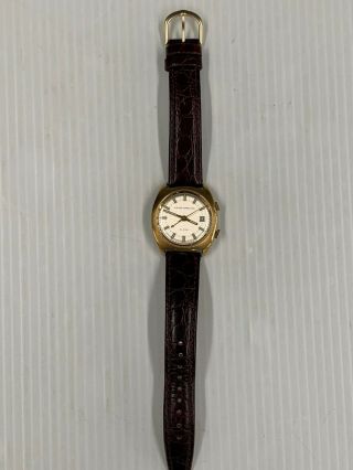 Vintage Girard Perregaux Alarm 112 - 278 Wristwatch 17 Jewel Wind Up Gold Plated 2