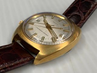 Vintage Girard Perregaux Alarm 112 - 278 Wristwatch 17 Jewel Wind Up Gold Plated 5