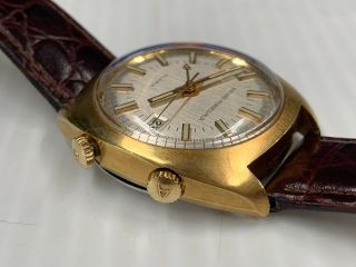 Vintage Girard Perregaux Alarm 112 - 278 Wristwatch 17 Jewel Wind Up Gold Plated 6
