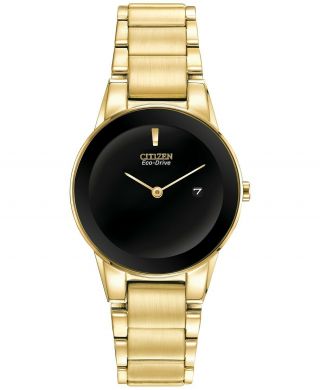 Citizen Eco - Drive Axiom Gold Tone Stainless Steel Ladies Watch Ga1052 - 55e