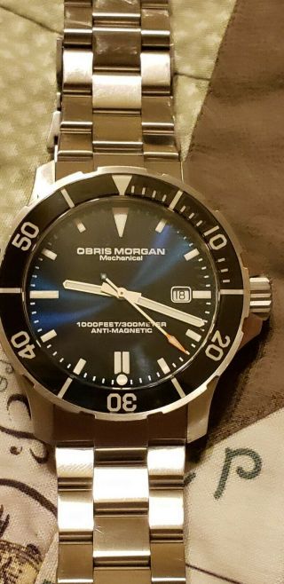 Rare Obris Morgan Infinity Diver Watch Swiss ETA 2824 - 2 Sapphire Stainless Steel 2