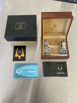 2 Vintage Bulova Accutron Spaceview Watches,  Box And Papers.