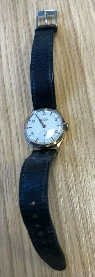 Vintage Majex Wrist Watch With Black Leather Strap