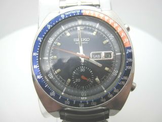 Vintage Seiko Automatic 17 Jewels Chron Pepsi Watch (needs Restoration/service)