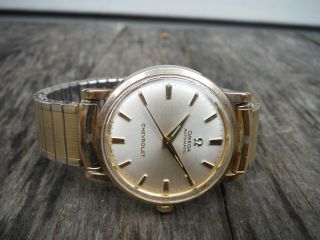 Vintage Omega Automatic Wrist Watch 10k Gold - Filled Chevrolet 25 Year Award