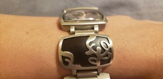 Barely wood and stainless steel women ' s Fossil watch 5