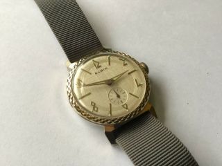 Vintage Elgin Watch Unique Pattern On Face With Sub - Seconds Men’s Winds And Runs
