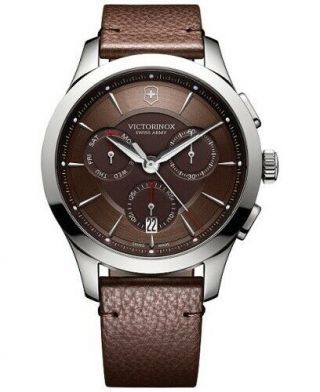 Victorinox Swiss Army Alliance Chronograph 44mm Brown Leather Strap 241749